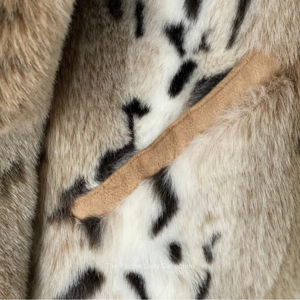 Vintage Winlit Reversible Faux Fur & Suede Coat Plus Size XXL Leopard Print